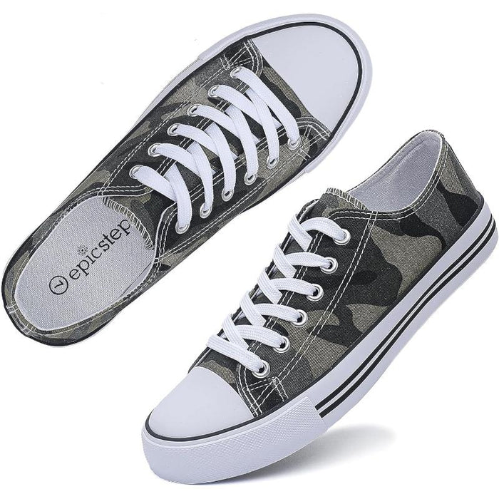 Sleek Canvas Lace Up Sneakers