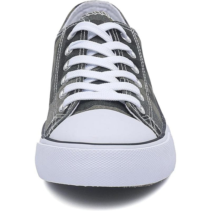 Sleek Canvas Lace Up Sneakers