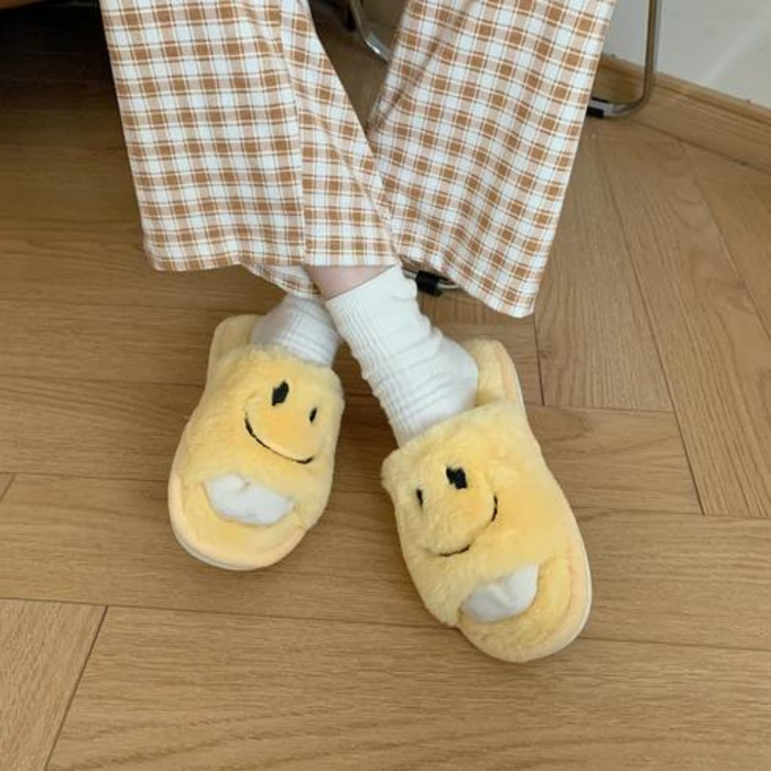 The Iris Soft Fluffy Smiley Face Slides