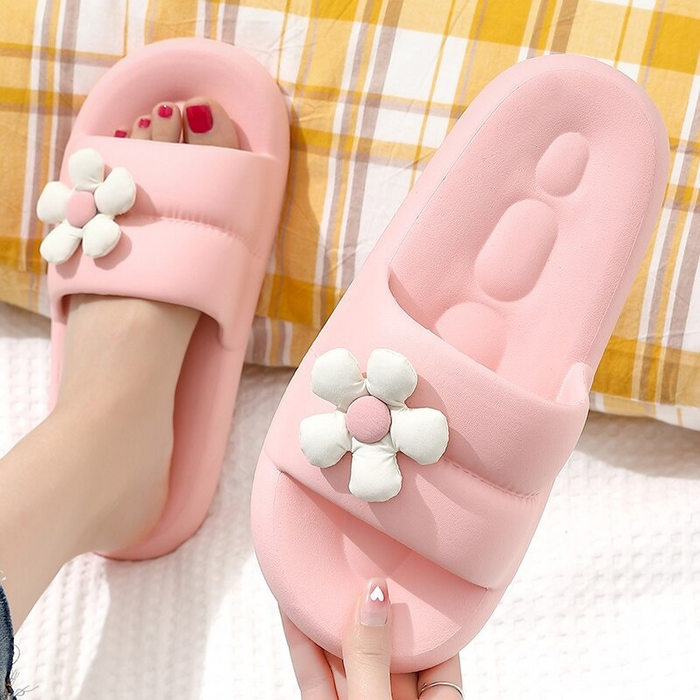 The Flower Open Toe Slides