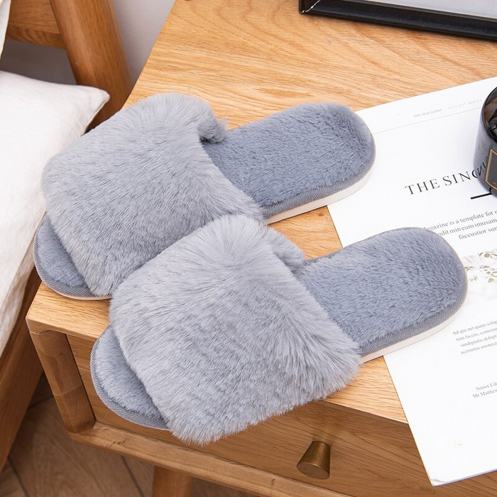 The Furry Single-Strap Winter Slides