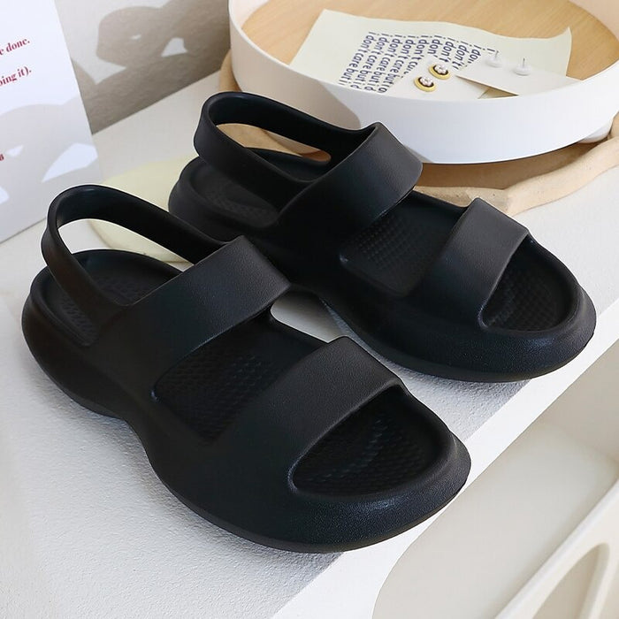 The Matte Double Strap Thick Platform Sandals