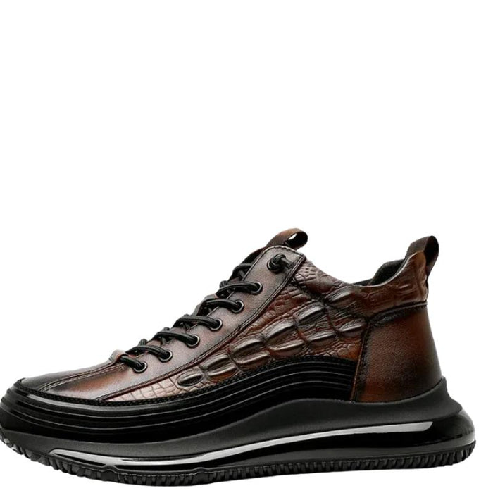 Croc Embossed Lace Up Sneakers For Men