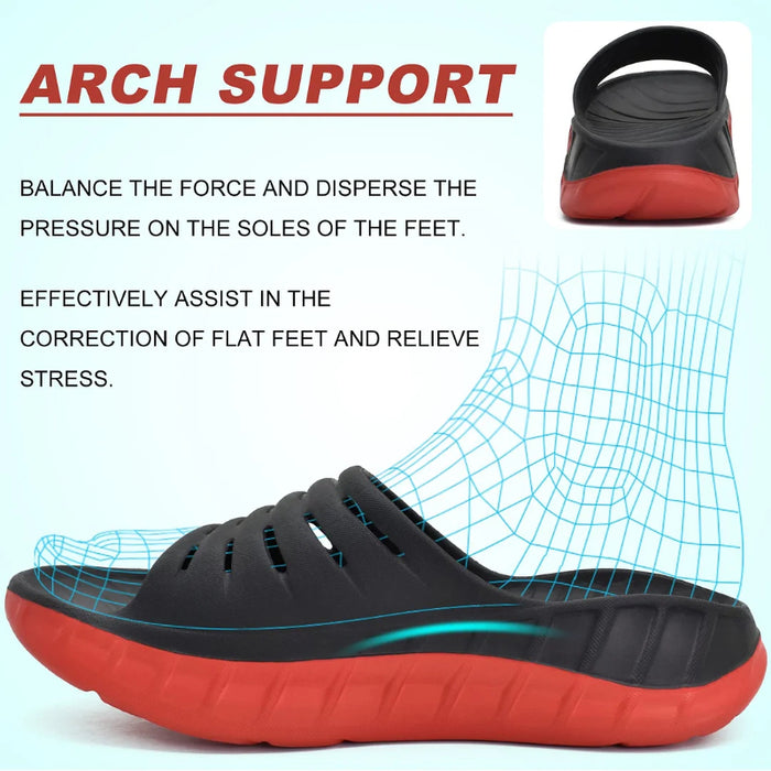 Men's Recovery Sandals With Comfortable Plantar Fasciitis Arch Support