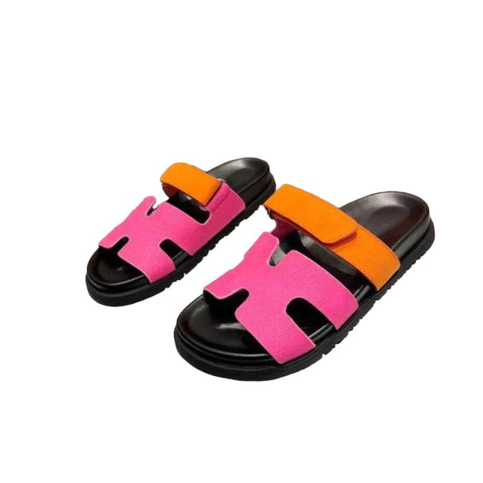 Dual Tone Adjustable Slide Sandals For Men