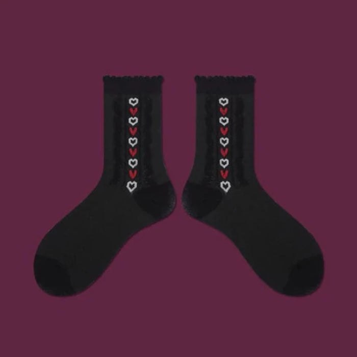 The Annmarie Heart Print Socks