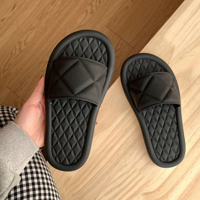 The Meredith Open Toe PVC Slides