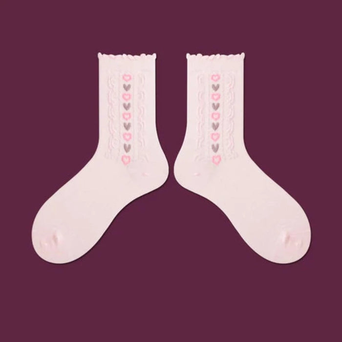 The Annmarie Heart Print Socks