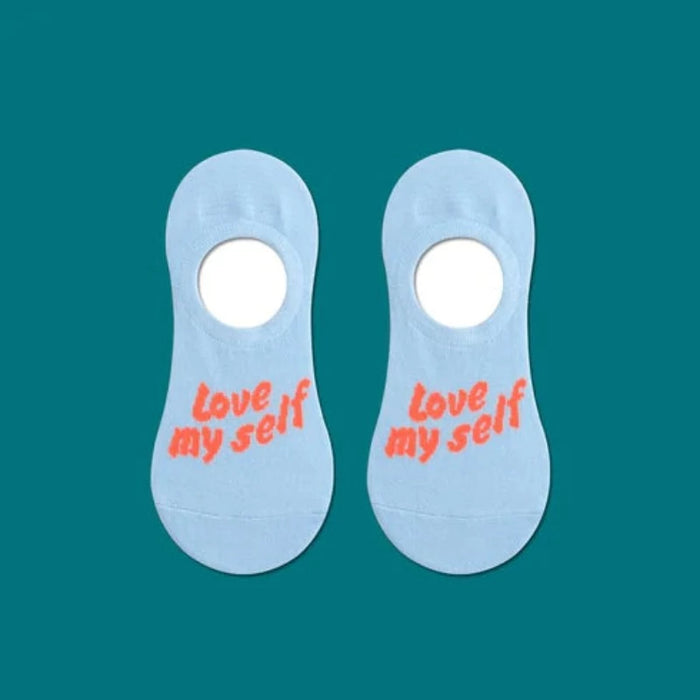 The Bridgett Motivating Text Cotton Socks