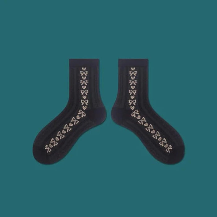The Bertie Bow Print Knitted Socks