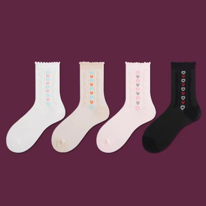 The Annmarie Heart Print Socks