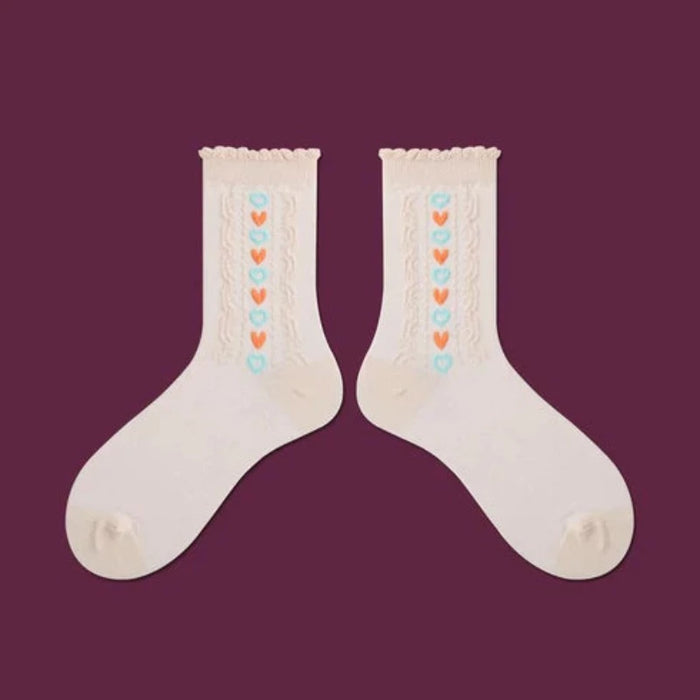 The Annmarie Heart Print Socks