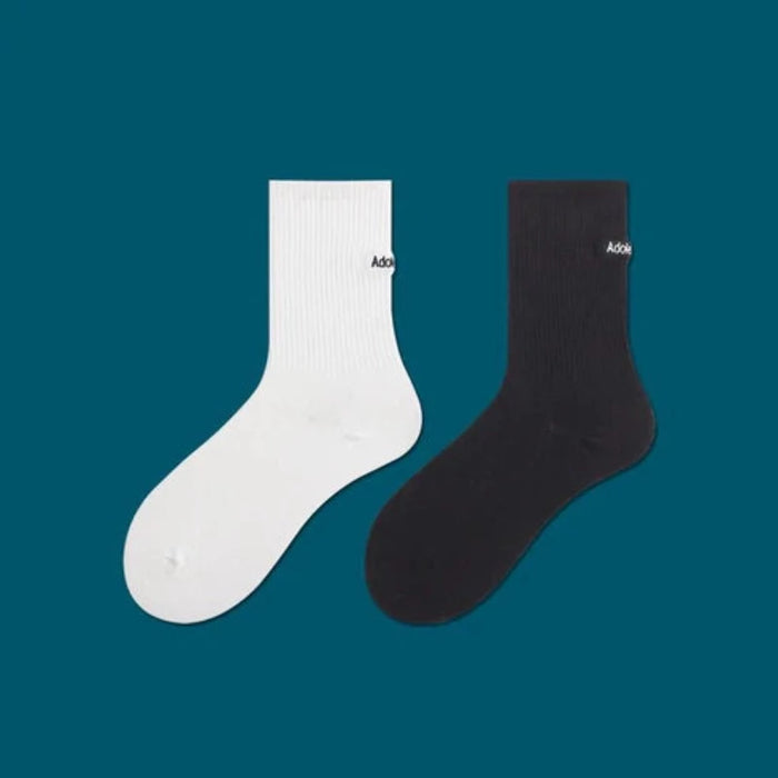 The Hollie White And Black Cotton Socks