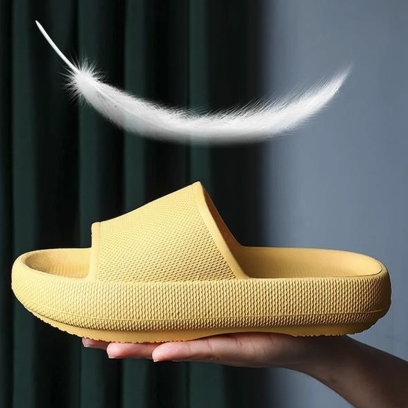 Yellow Soft Cloud Slippers.