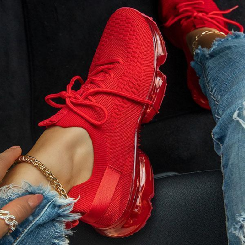 Red Comfy Air Cushion Sneakers.