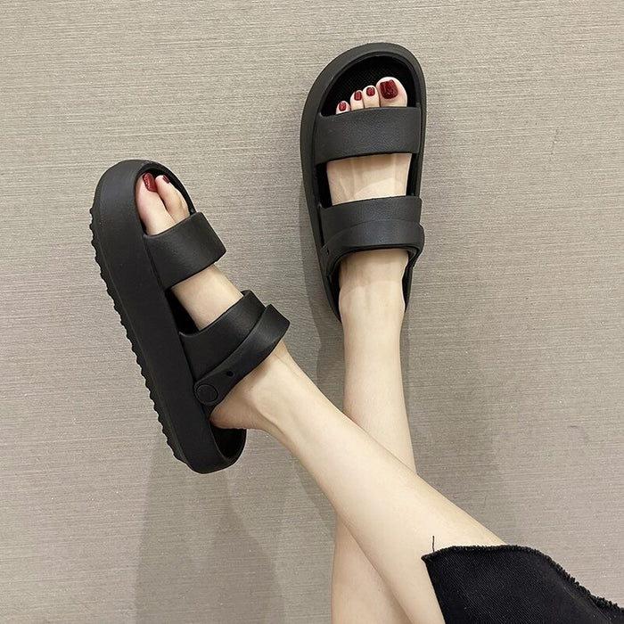 The Chunky Platform Slippers Open Toe Beach Slides