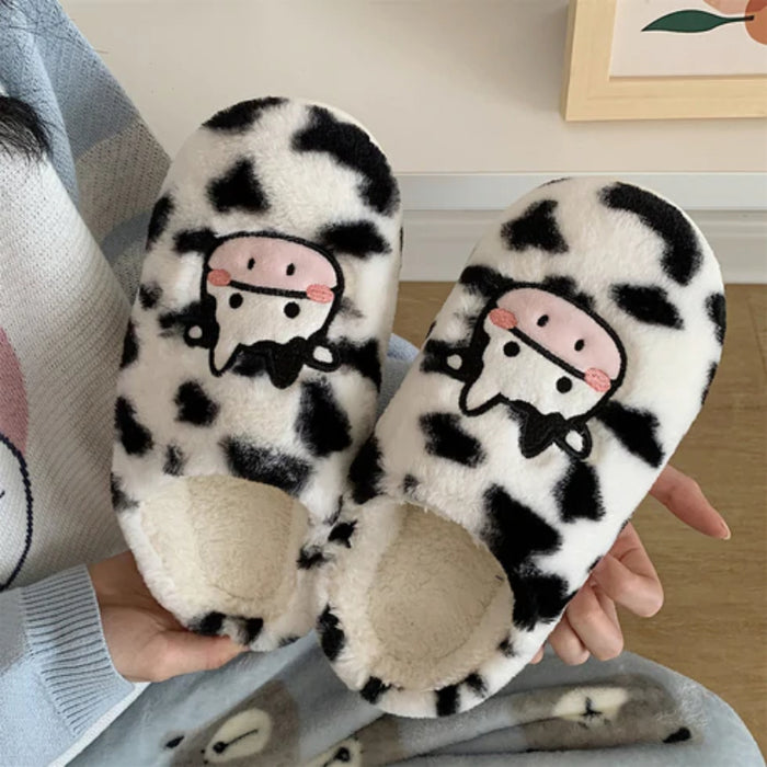 The Faith Cow Print PVC Slides