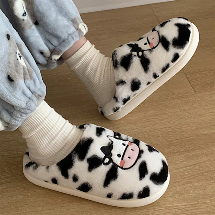 The Faith Cow Print PVC Slides