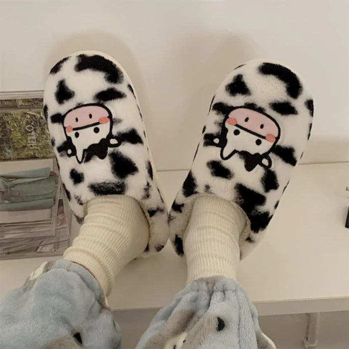 The Faith Cow Print PVC Slides