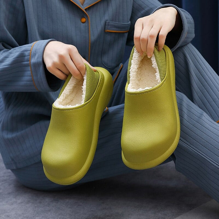 The Solid Plush Ankle Slippers