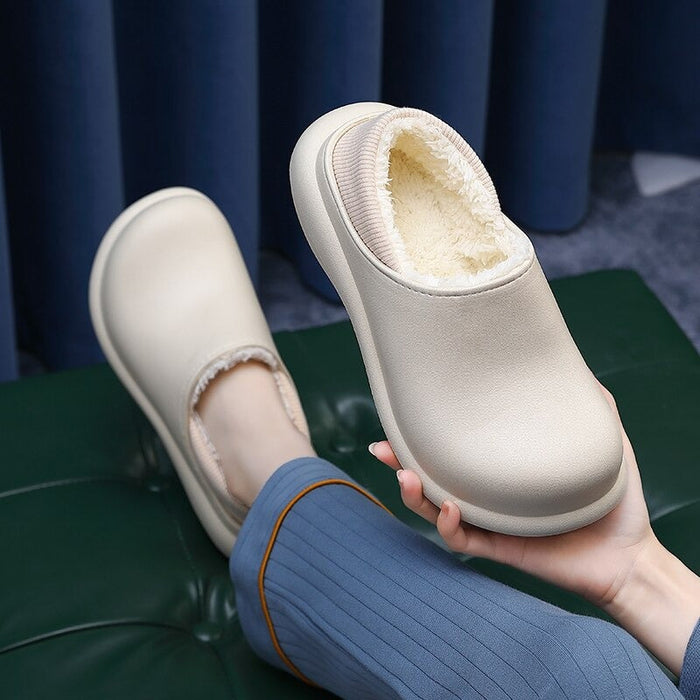 The Solid Plush Ankle Slippers