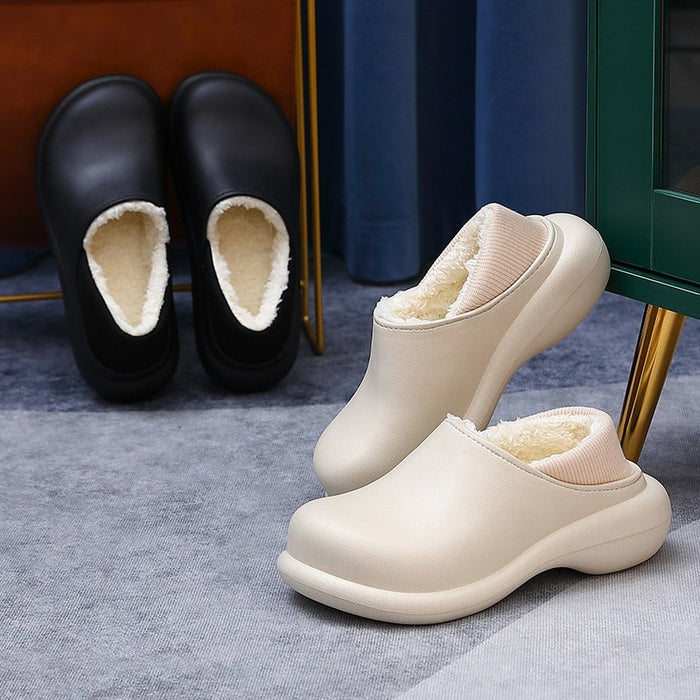 The Solid Plush Ankle Slippers