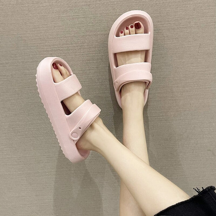 The Chunky Platform Slippers Open Toe Beach Slides