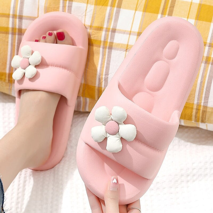 The Adorable Colorful Flower Soft Sole Slides