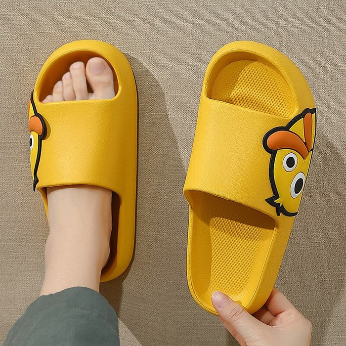 The Cartoon Duck Print Chunky Slides