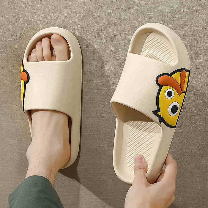 The Cartoon Duck Print Chunky Slides